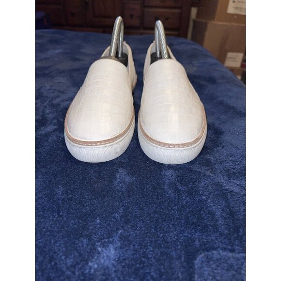 JOHNSTON & MURPHY Callie Slip On Sneaker White Croc Embossed Leather Women 7M - Picture 4 of 13